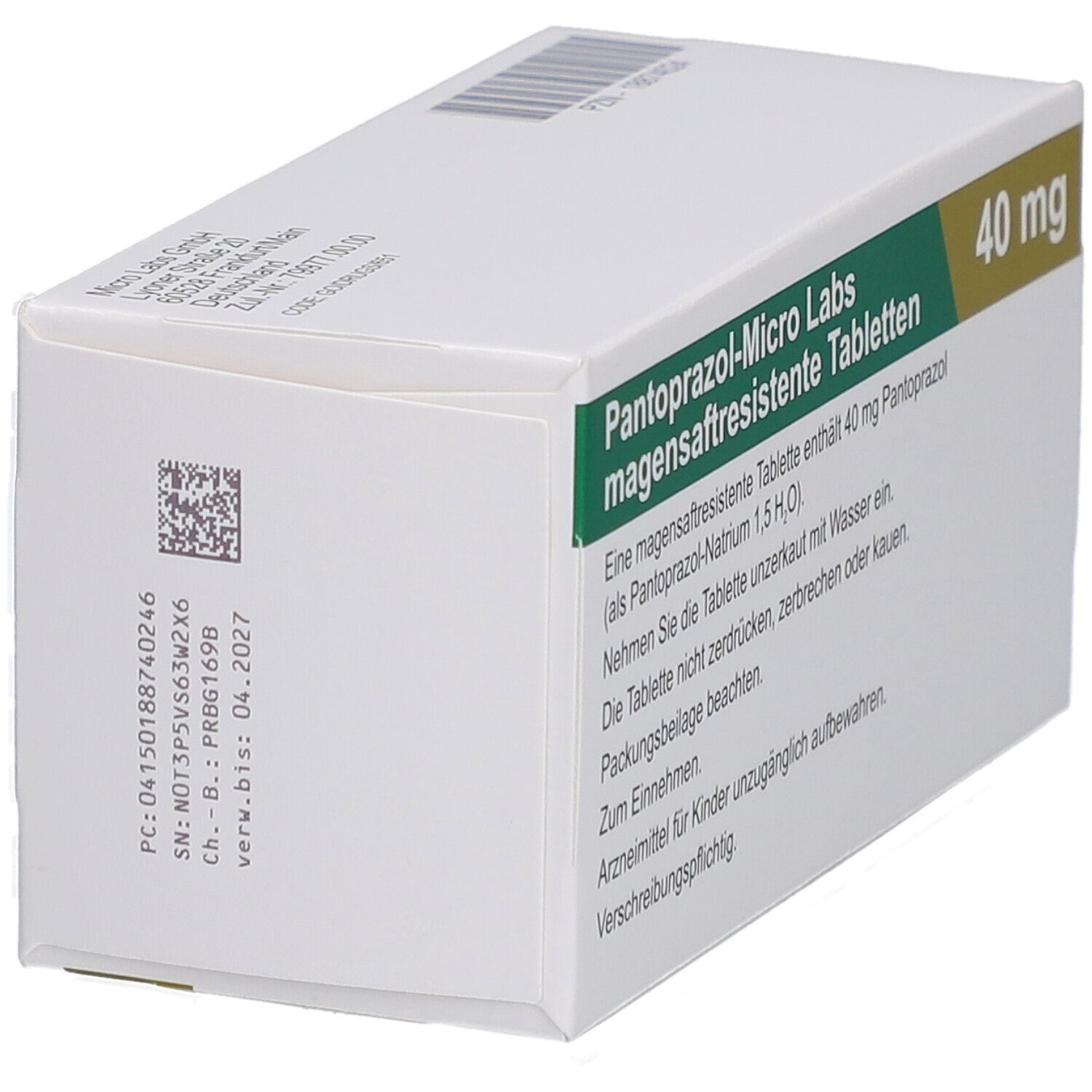 PANTOPRAZOL-Micro Labs 40 mg magensaftr.Tabletten