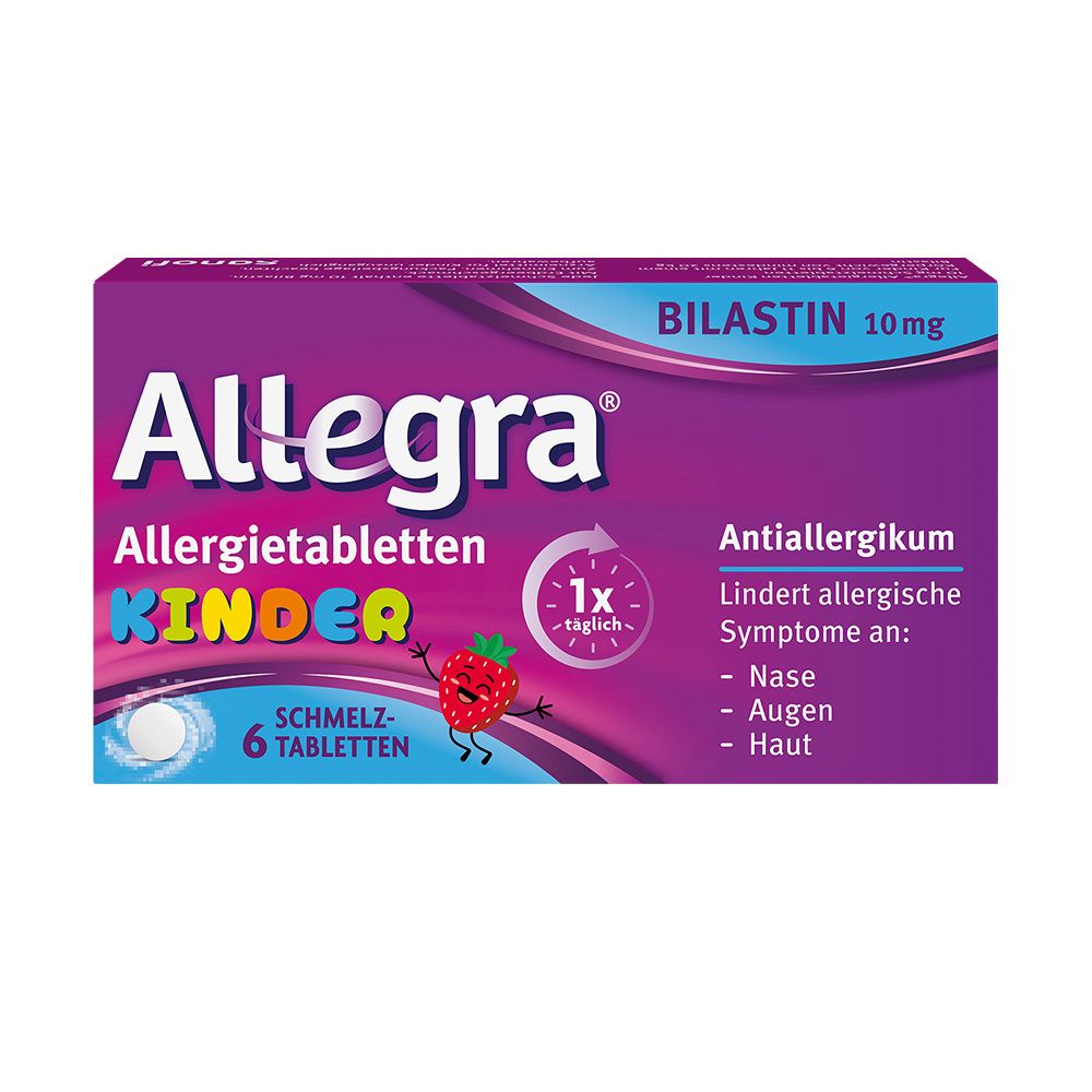 Allegra® Allergietabletten für Kinder – Schmelztabletten, 6 St. - Jetzt 10% mit dem Code "allegra10" sparen*