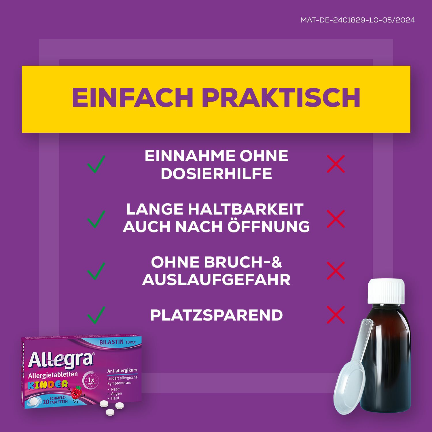 Allegra® Allergietabletten für Kinder – Schmelztabletten, 20 St.