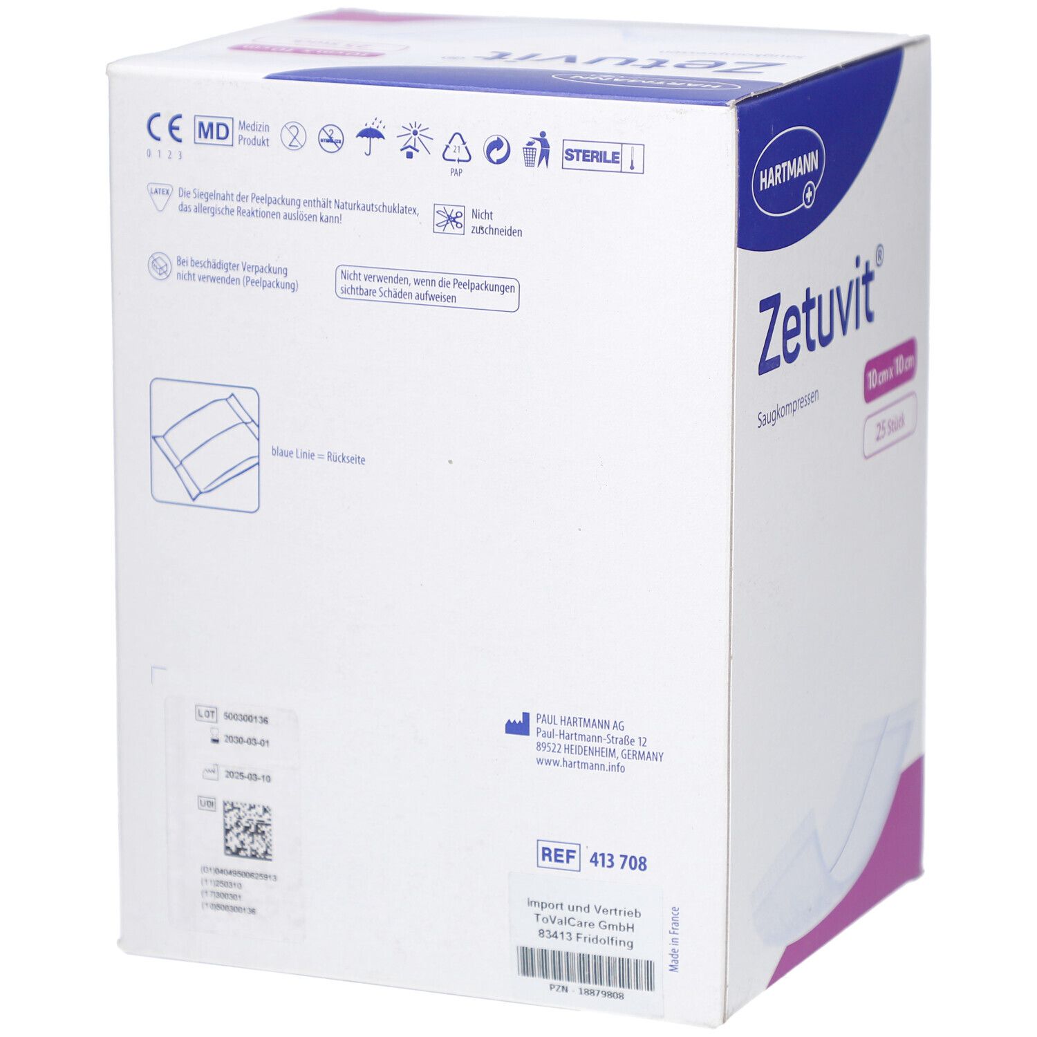 Hartmann Zetuvit® Saugkompressen 10 cm x 10 cm