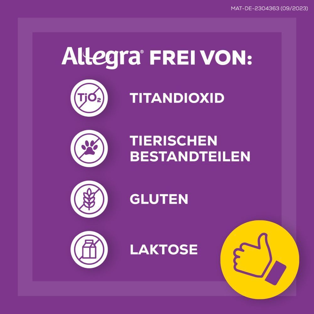 Allegra - schnell bei Heuschnupfen & ganzjährigen Allergien - Jetzt 10% mit dem Code allegra10 sparen*