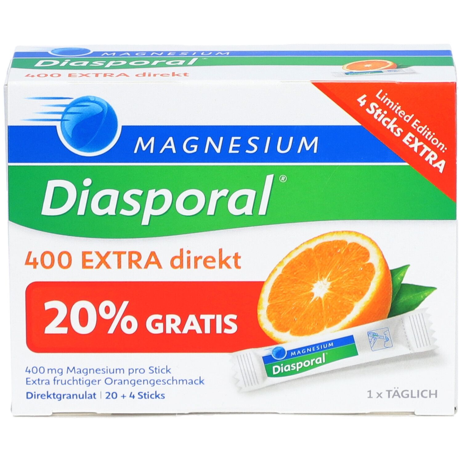 MAGNESIUM-DIASPORAL® 400 EXTRA DIREKT 24 St - Shop Apotheke