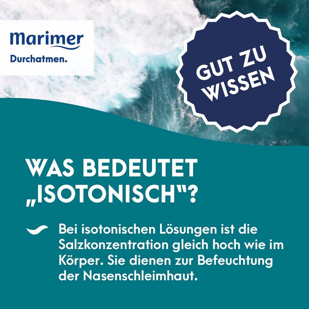 Infografik. Was bedeutet isotonisch? Salzkonzentration wie im Körper. Befeuchtung der Nasenschleimhaut.