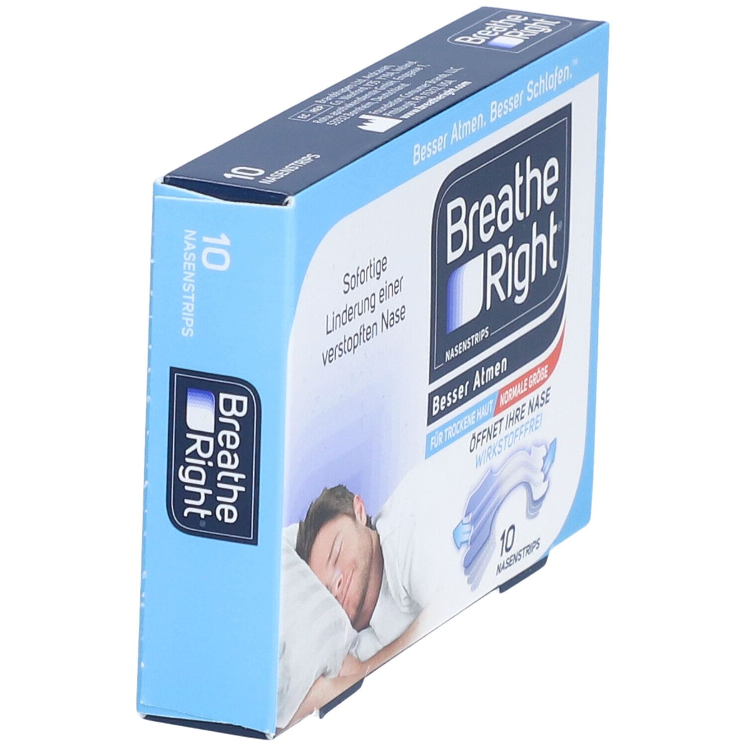 Besser Atmen Breathe Right Nasenpfl.normal transp. 10 St Pflaster