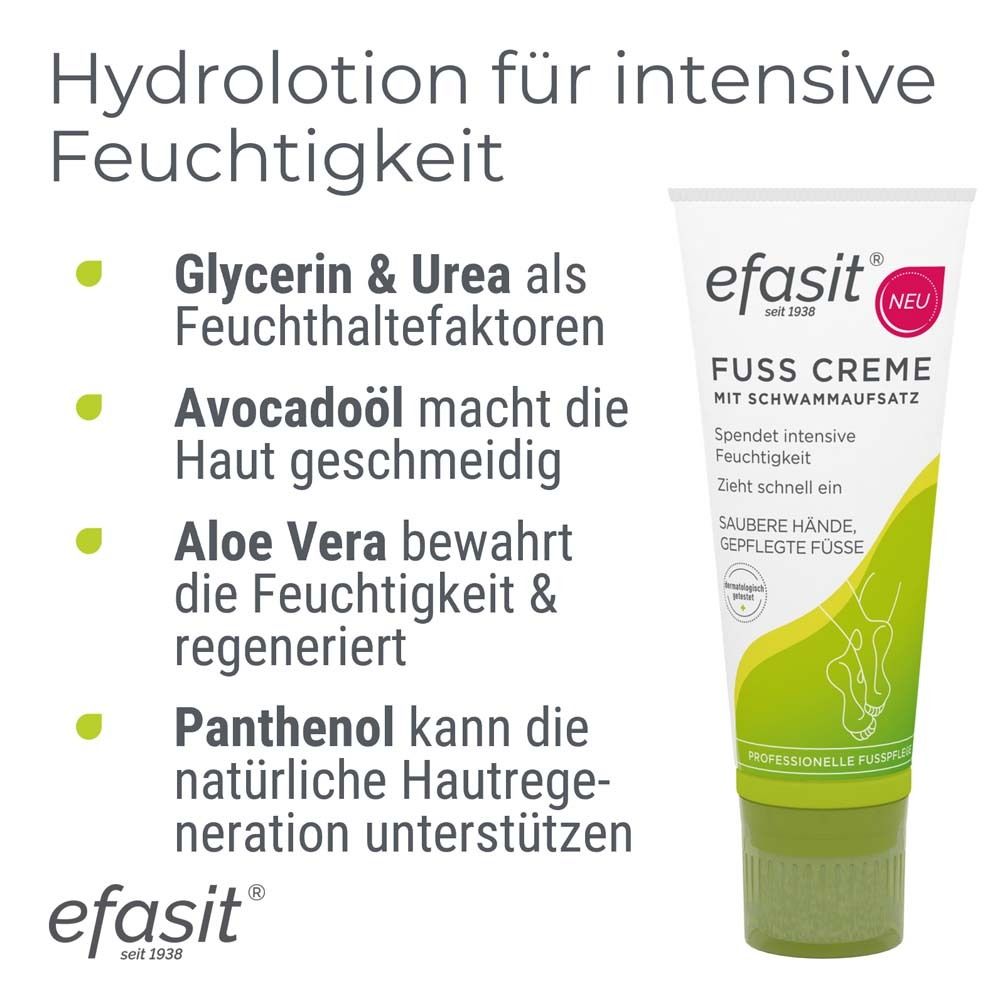 efasit Fuß Creme mit Schwammaufsatz