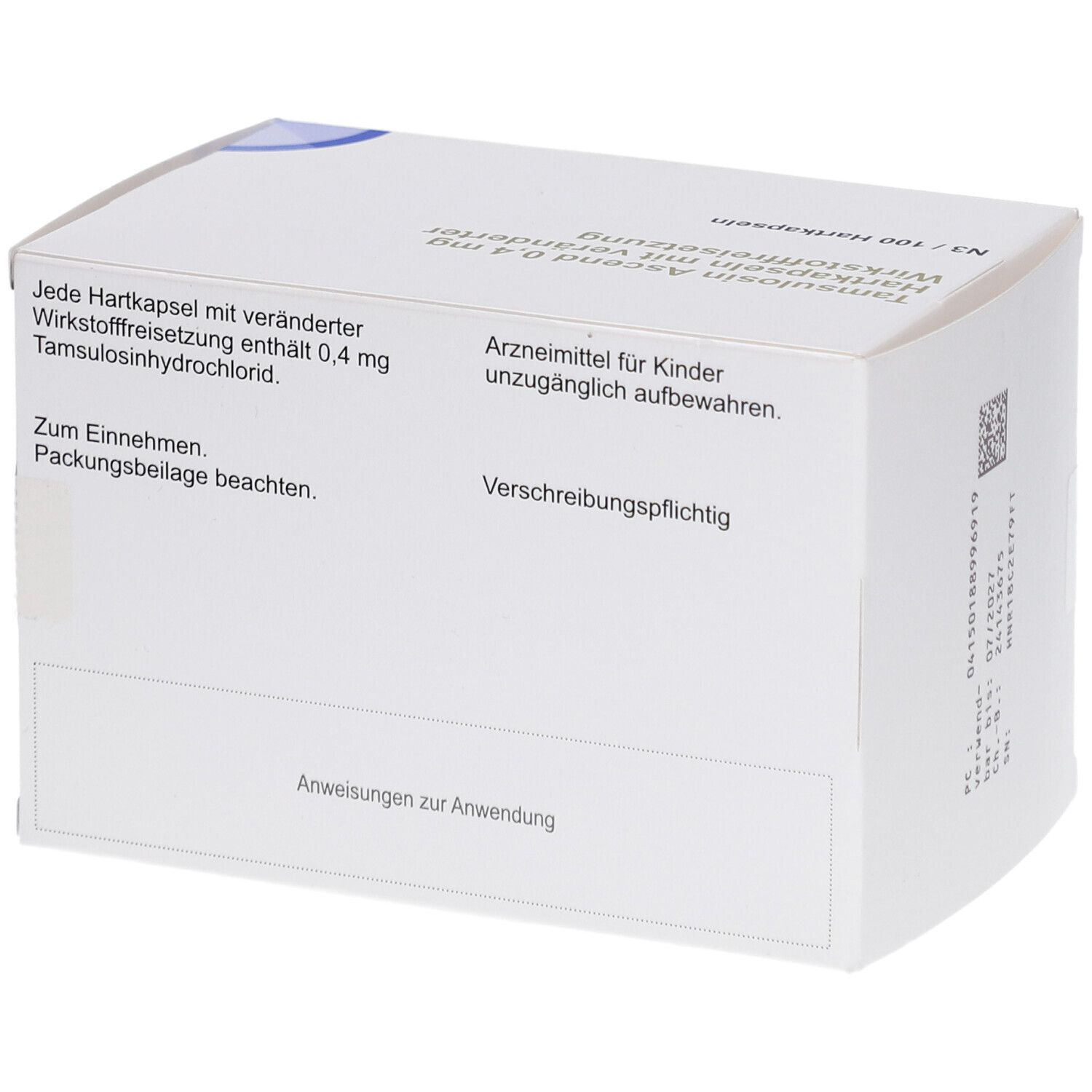 TAMSULOSIN Ascend 0,4 mg Hartk.m.verä.Wst.-Frs.