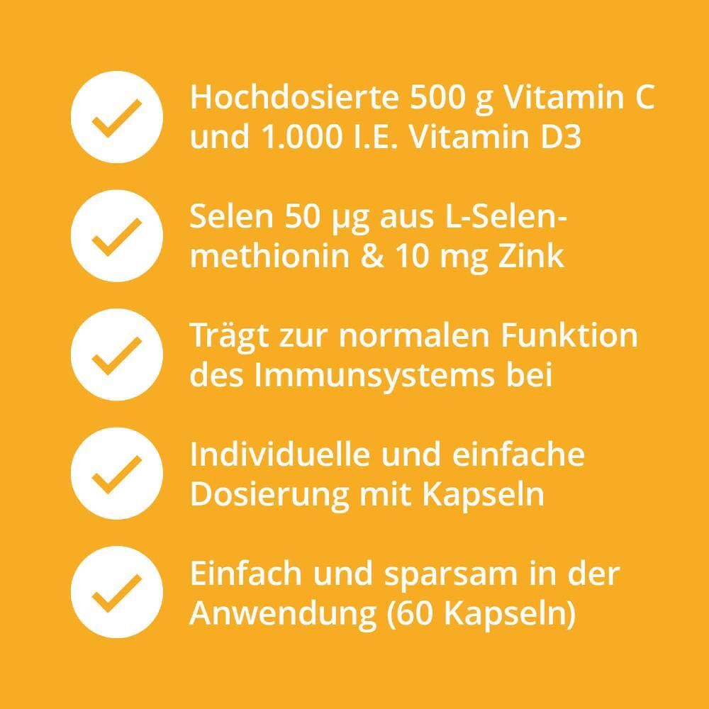 Immun Komplex Vitamin C+Zink+Selen+Vitamin D3 Kps. 60 St Kapseln