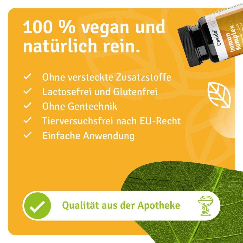 Casida® Immun Komplex. Ohne versteckte Zusätze, laktosefrei, glutenfrei, ohne Gentechnik. Qualität aus Apotheke.