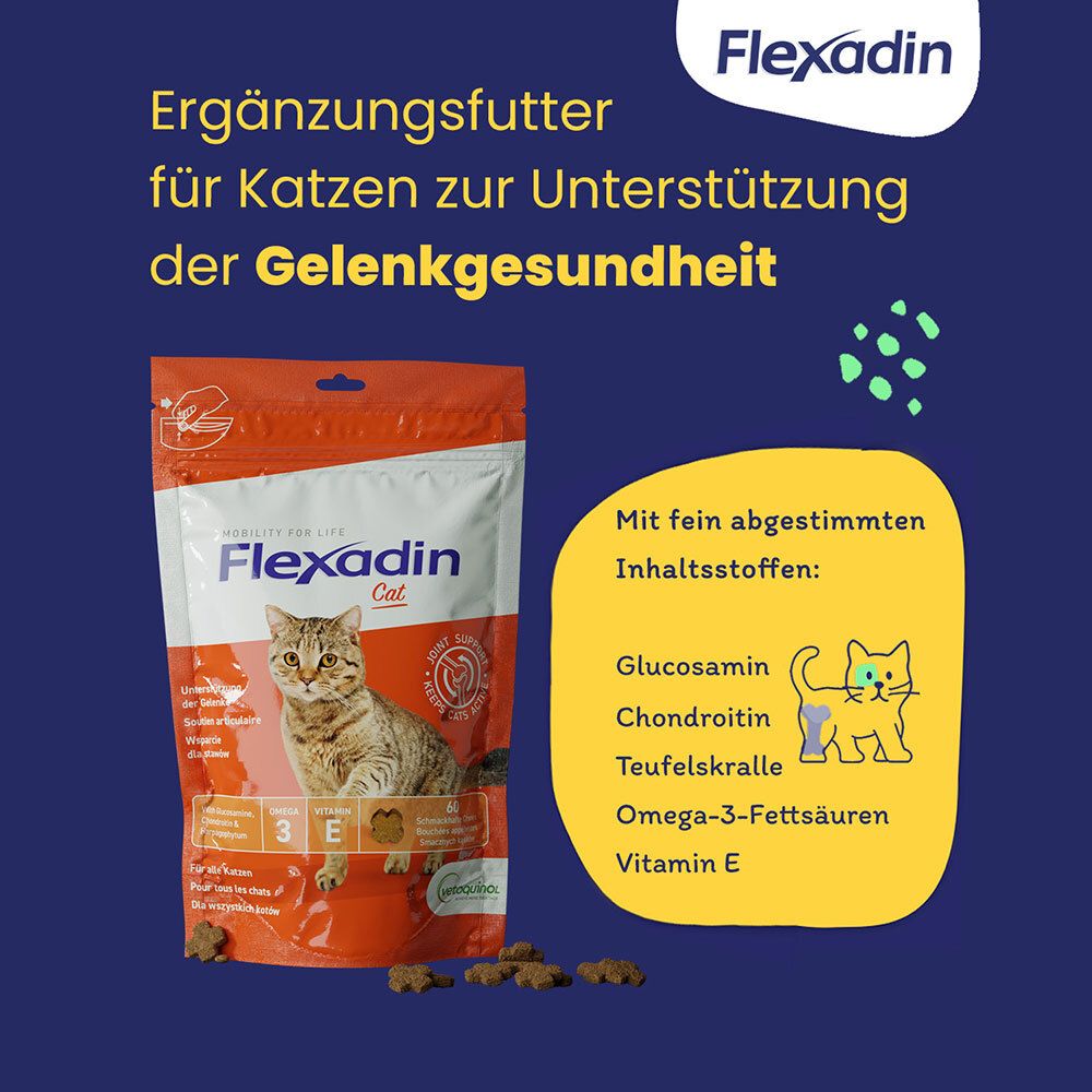 Flexadin Cat Chews Erg.-Futtermittel f. Katzen 1x60 St Kautabletten