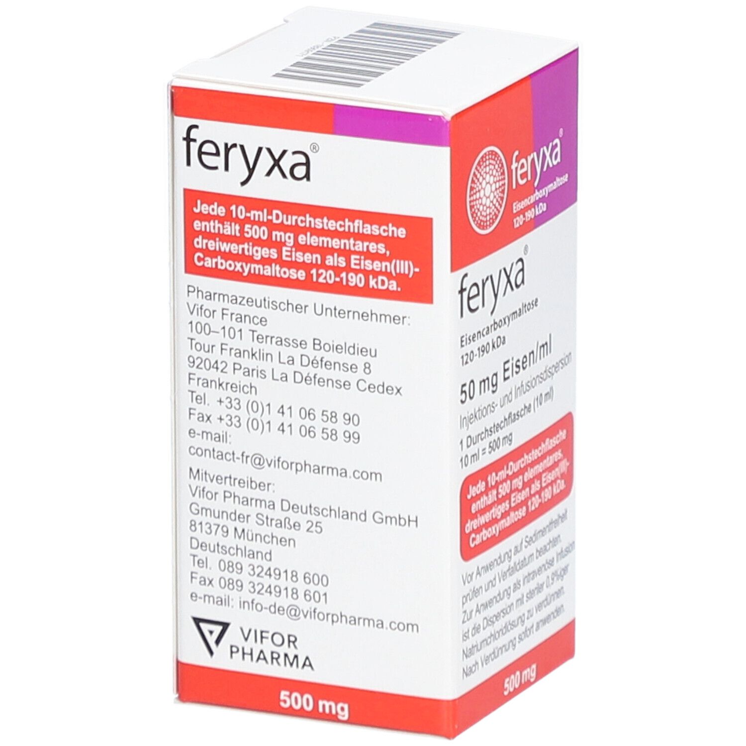 FERYXA 50 mg Eisen/ml Inj.-/Inf.-Dispers.500mg
