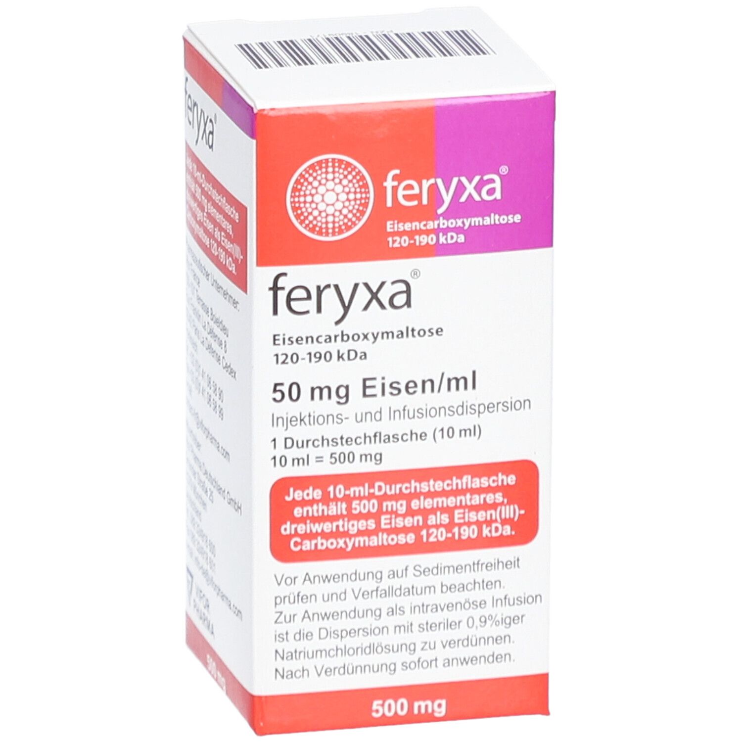 FERYXA 50 mg Eisen/ml Inj.-/Inf.-Dispers.500mg