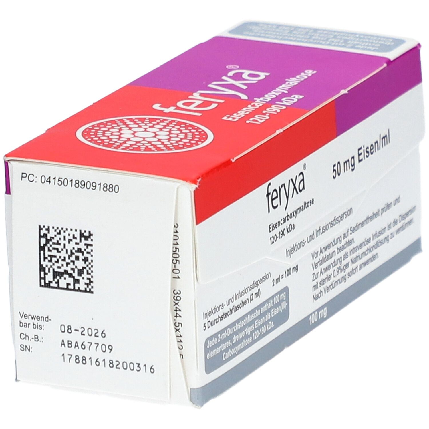 Feryxa 50 mg Eisen/ml Inj.-/Inf.-Dispers.100mg 5x2 ml Injektions-/Infusionslösung