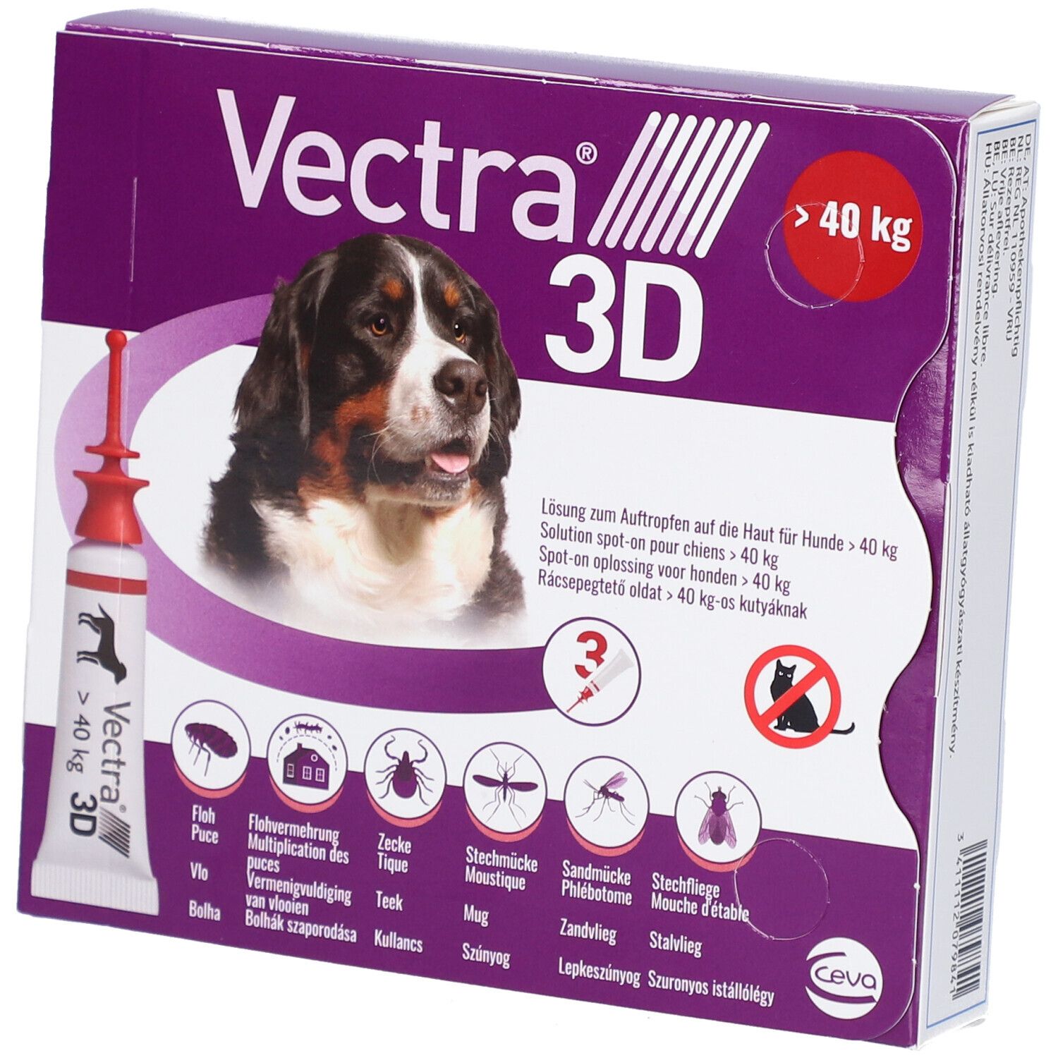 Vectra 3D Lsg.z.Auftro.a.d.Haut f.Hunde über 40 kg 3 St Lösung