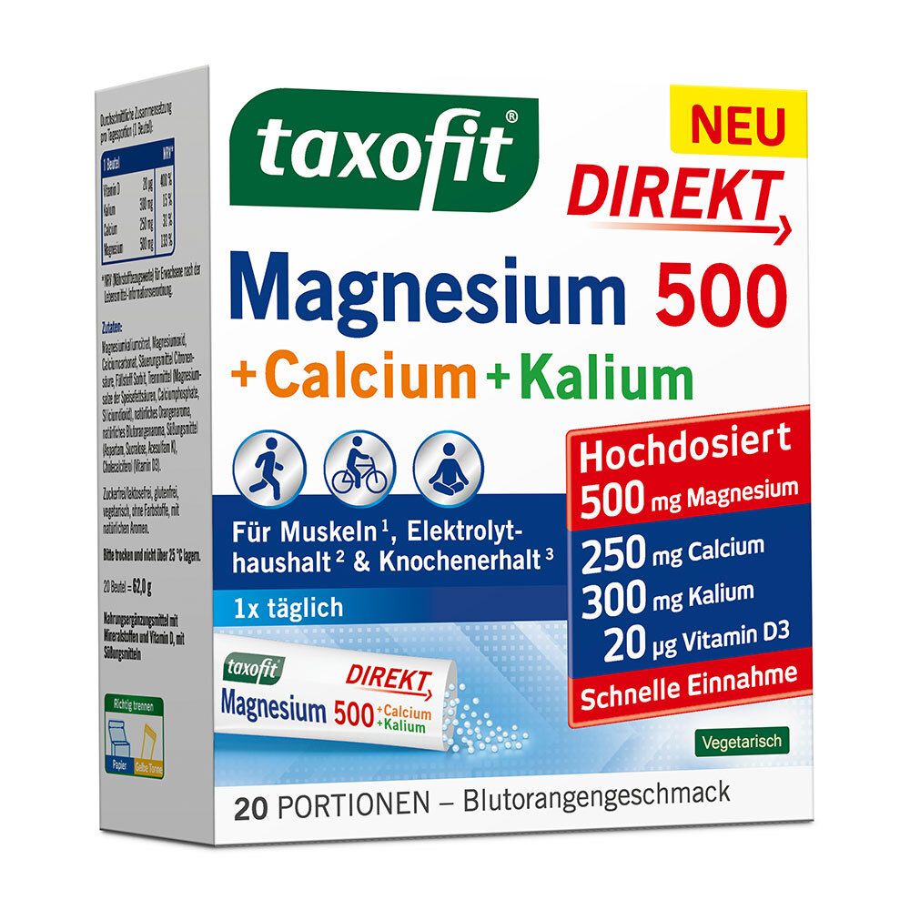 Taxofit® Magnesium 500 + Calcium + Kalium Direkt