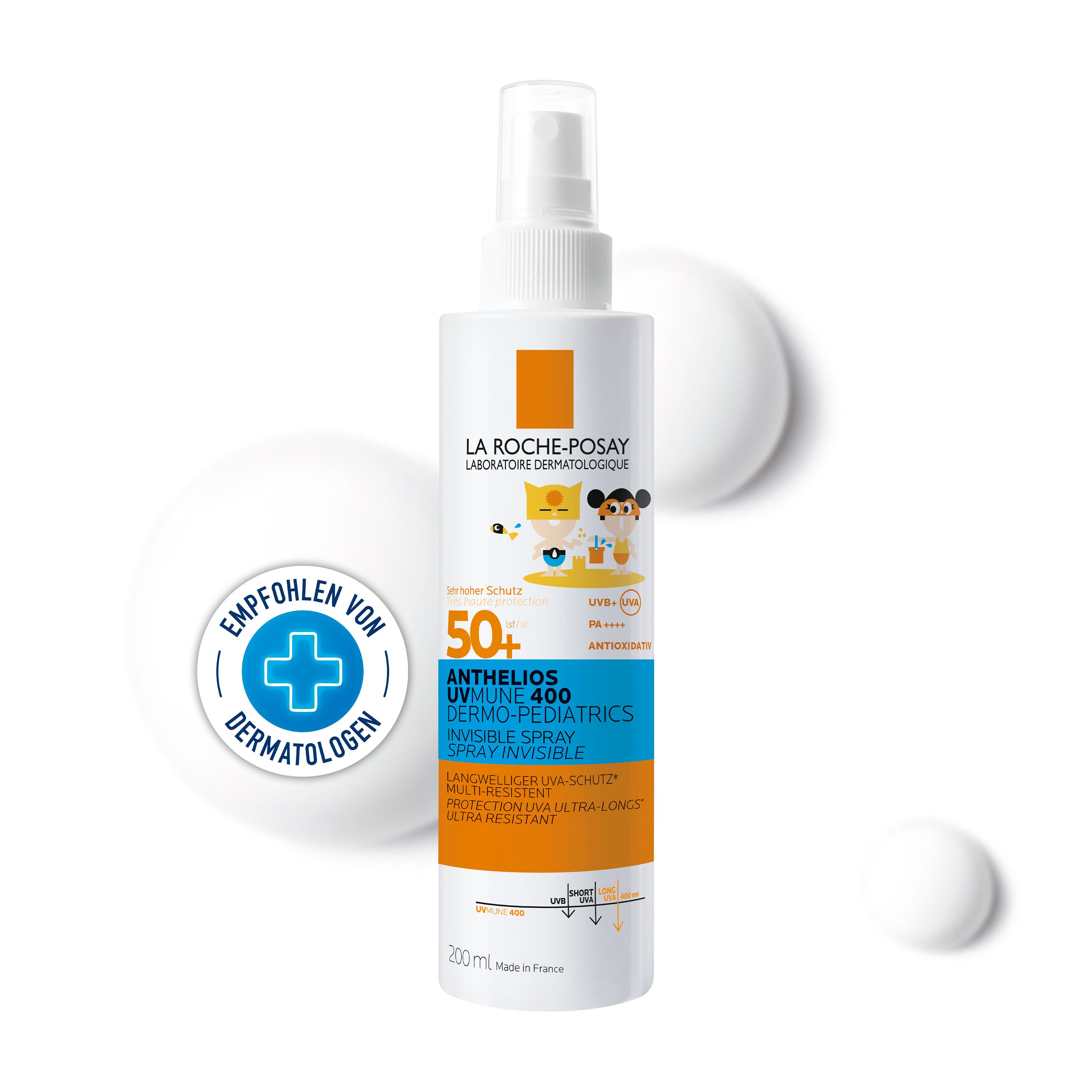 La Roche Posay Anthelios UVMune 400 Kids Sonnenspray LSF 50+: Pflegendes Sonnenspray für die empfindliche Kinderhaut + L