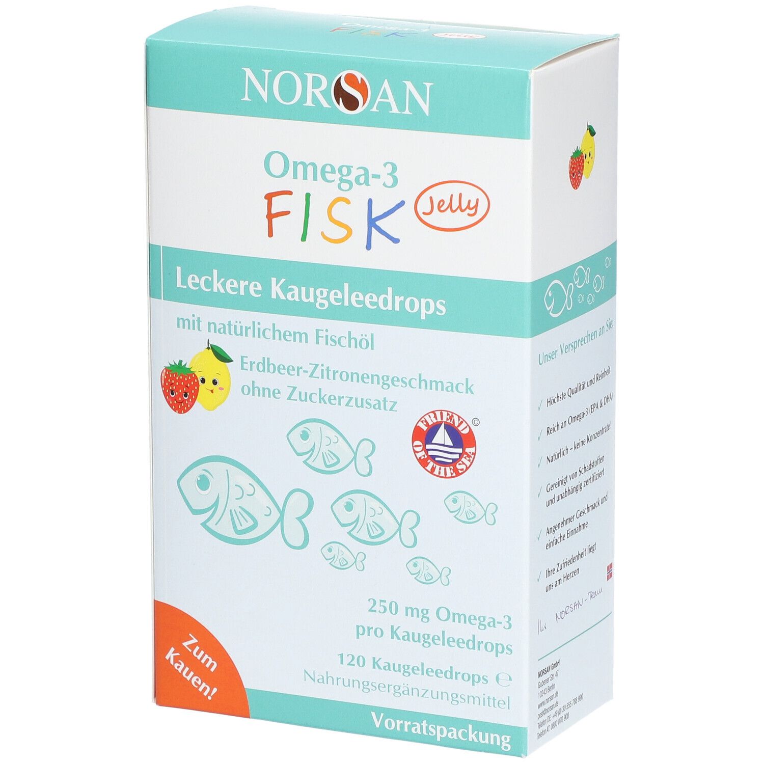 Norsan Omega-3 Fisk Jelly f.Kinder Drag.Vorratspack Doppelpack 2x120 St Dragees