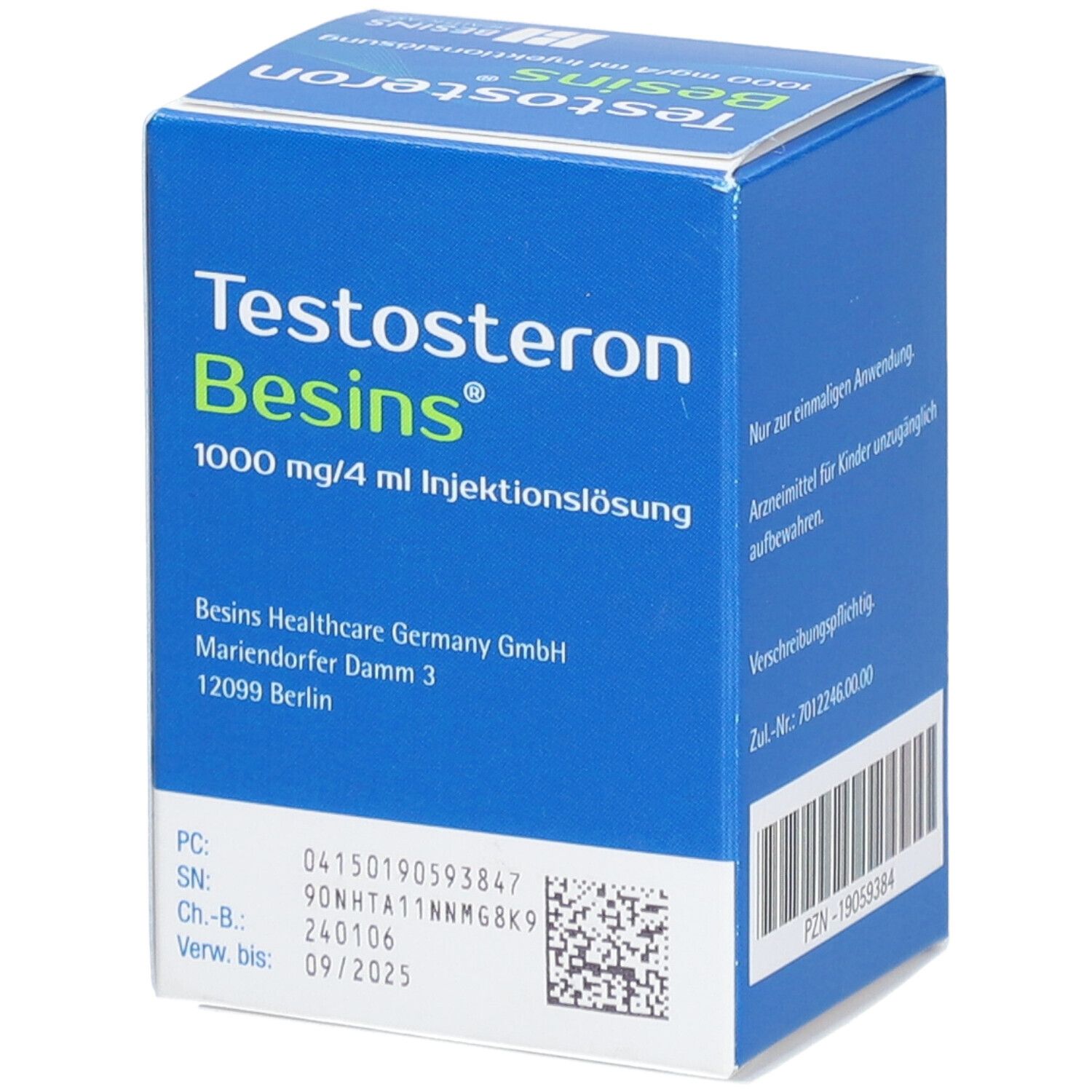 Testosteron Besins 1000 mg/4 ml Inj.-Lösung 1 St Injektionslösung