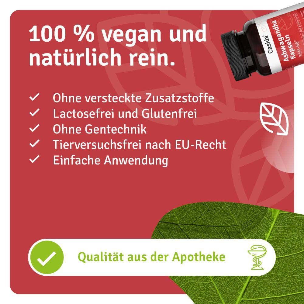 Roter Hintergrund mit Text: 100% vegan und natürlich rein. Ohne versteckte Zusatzstoffe, laktosefrei, ohne Gentechnik, tierversuchsfrei.