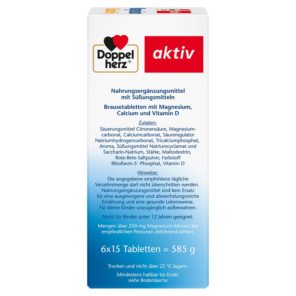 Doppelherz® aktiv Magnesium + Calcium + D3 Brausetabletten