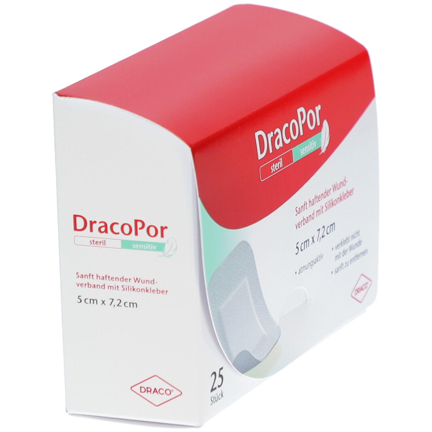 Dracopor sensitiv 5x7,2 cm steril mit Silikonkleber