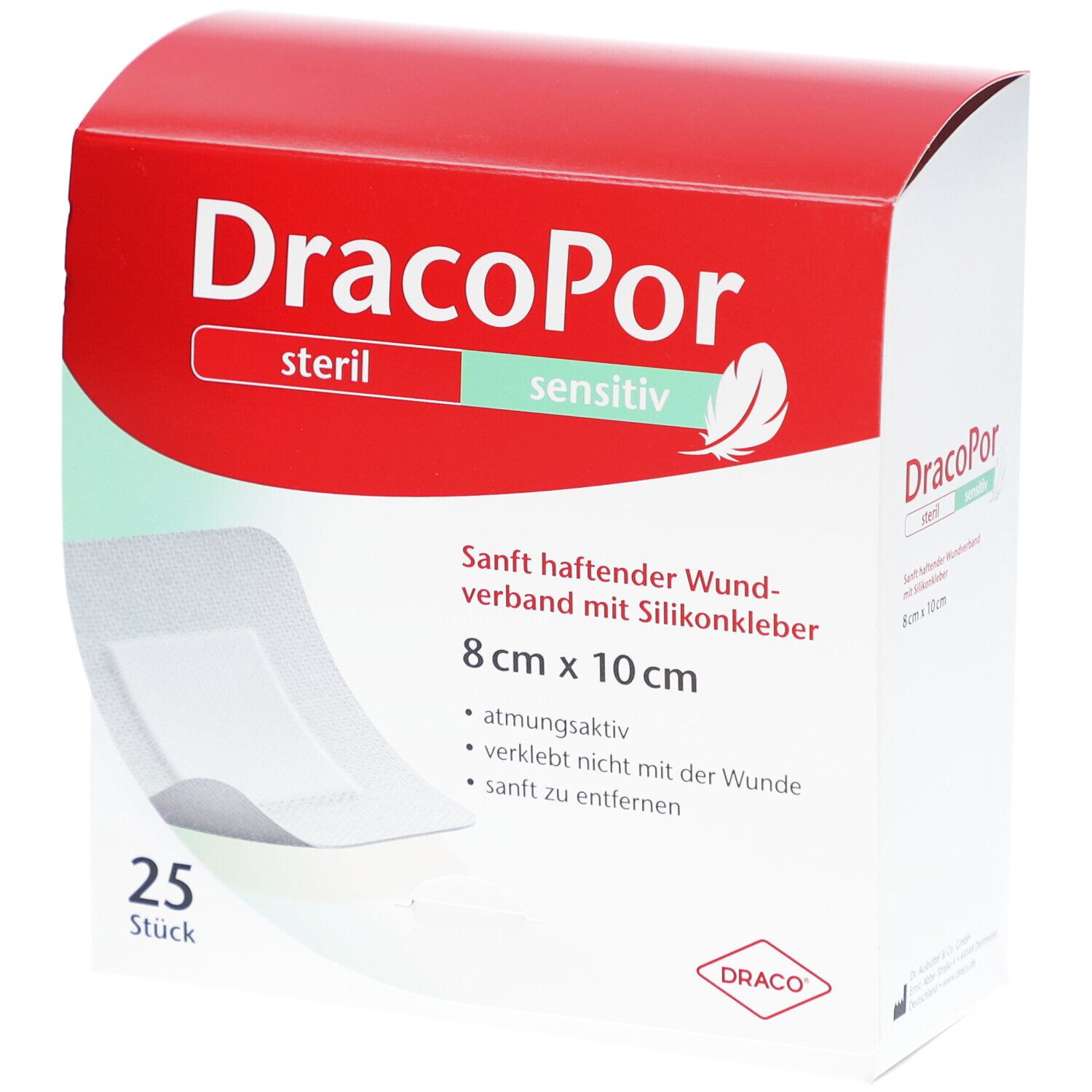 DracoPor sensitiv Wundverband 8 x 10 cm