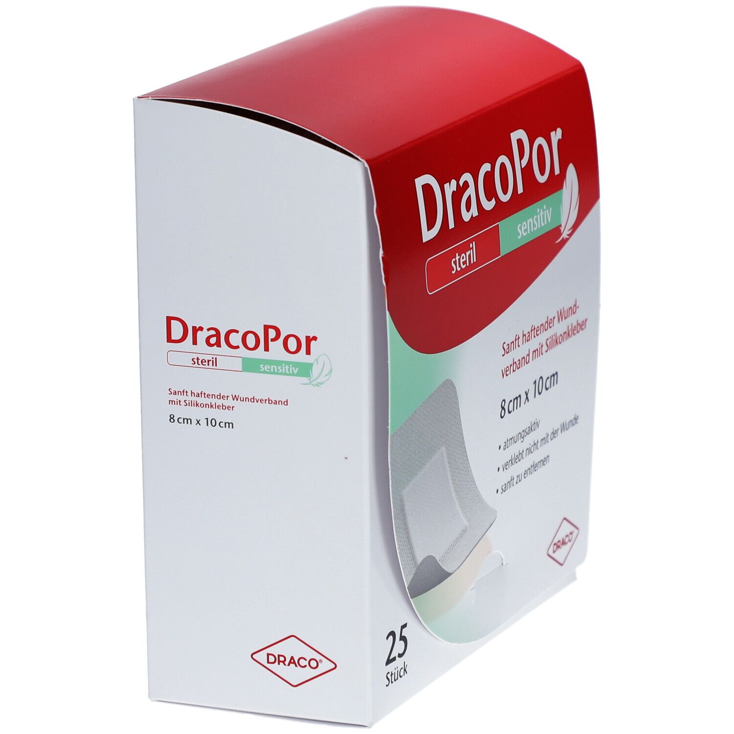 Dracopor sensitiv 8x10 cm steril m.Silikonkleber 25 St Verband