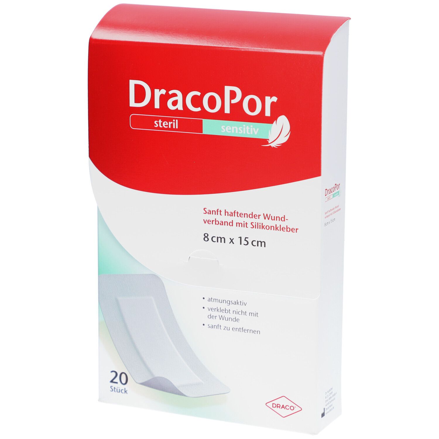 DracoPor sensitiv Wundverband 8 x 15 cm