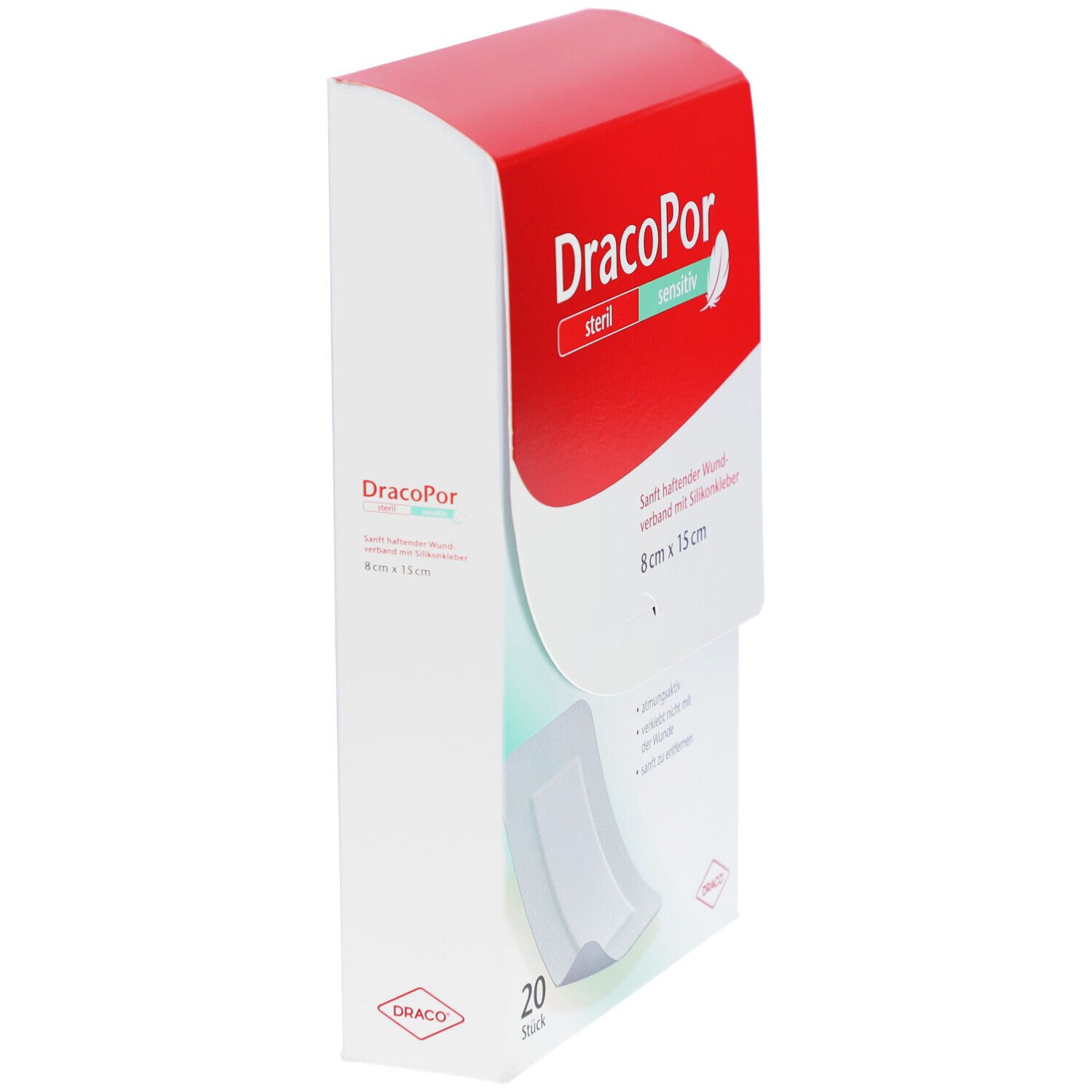 Dracopor sensitiv 8x15 cm steril m.Silikonkleber 20 St Verband