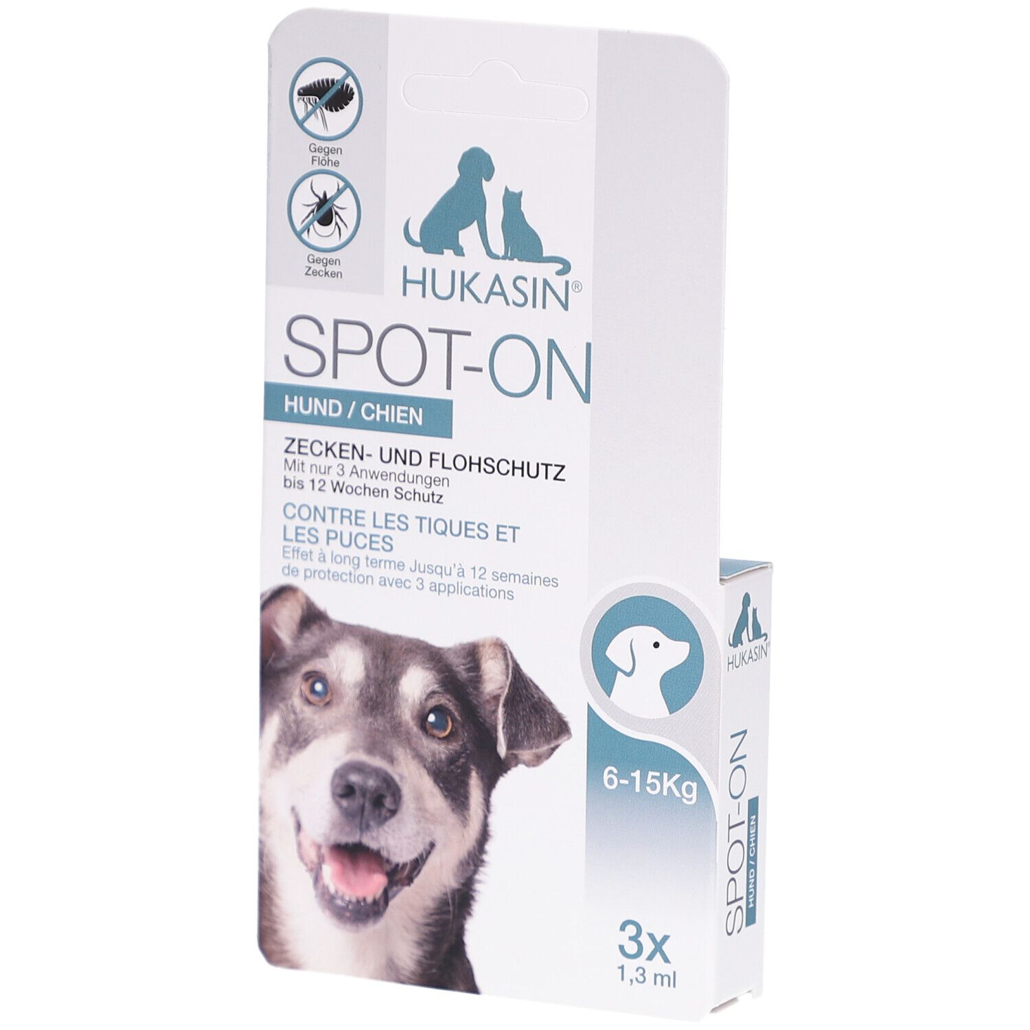 Hukasin Spot-on Zecken- u.Flohschutz Amp.f.Hunde 3x1,3 ml Ampullen
