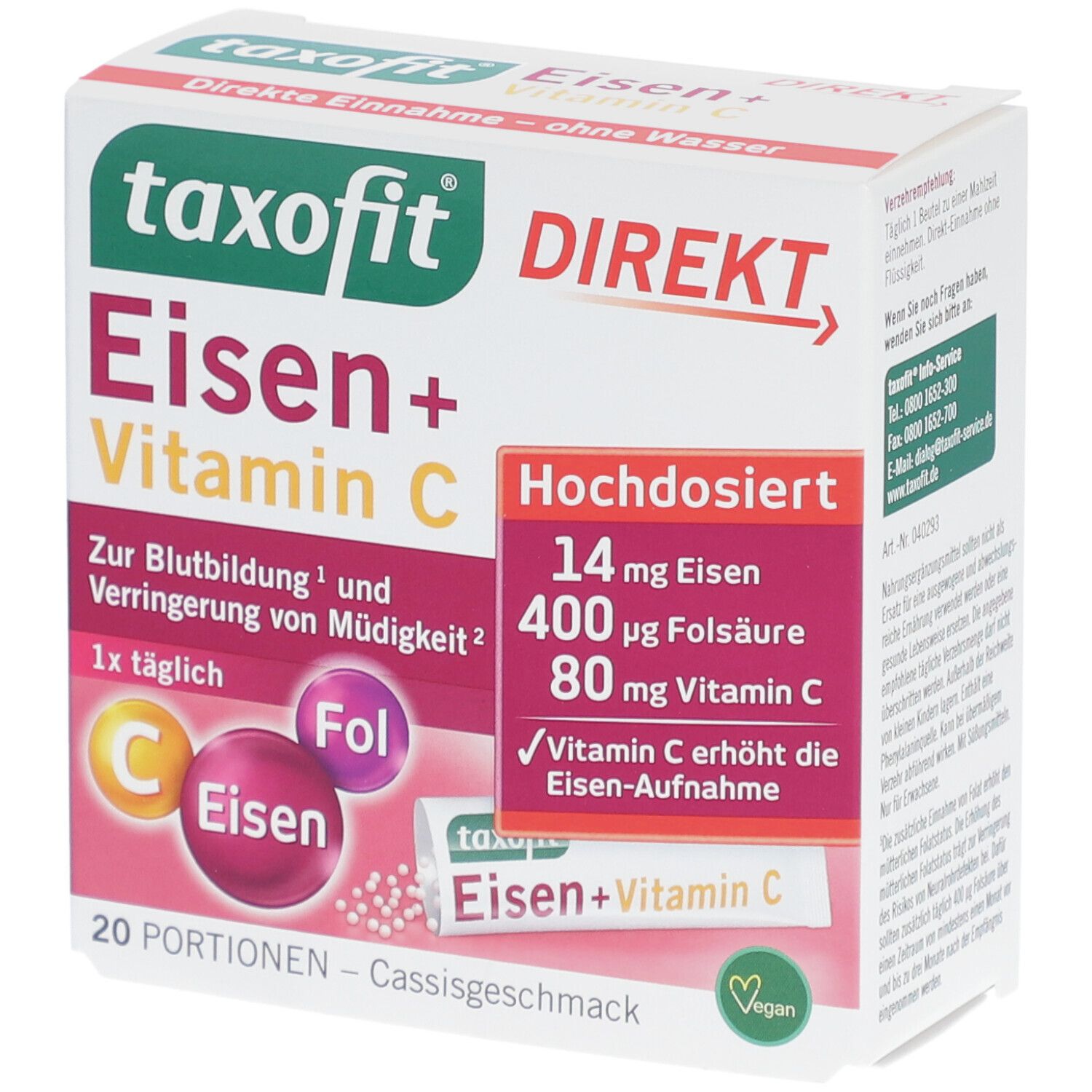 taxofit® Eisen + Vitamin C Direkt-Granulat