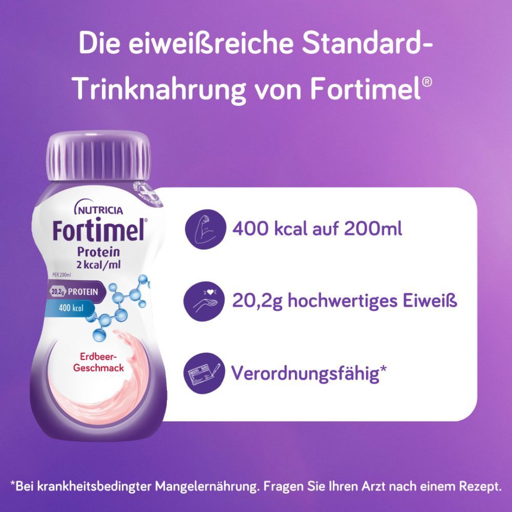 Fortimel Protein 2 kcal Vanillegeschm.Trinknahrung 32x200 ml Flüssigkeit