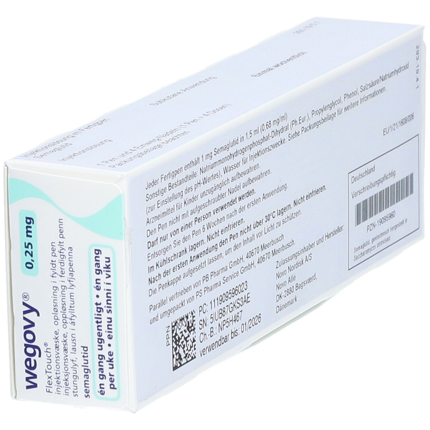 WEGOVY 0,25 mg FlexTouch Injektionslsg.Fertigpen 1x1,5 ml mit dem E ...