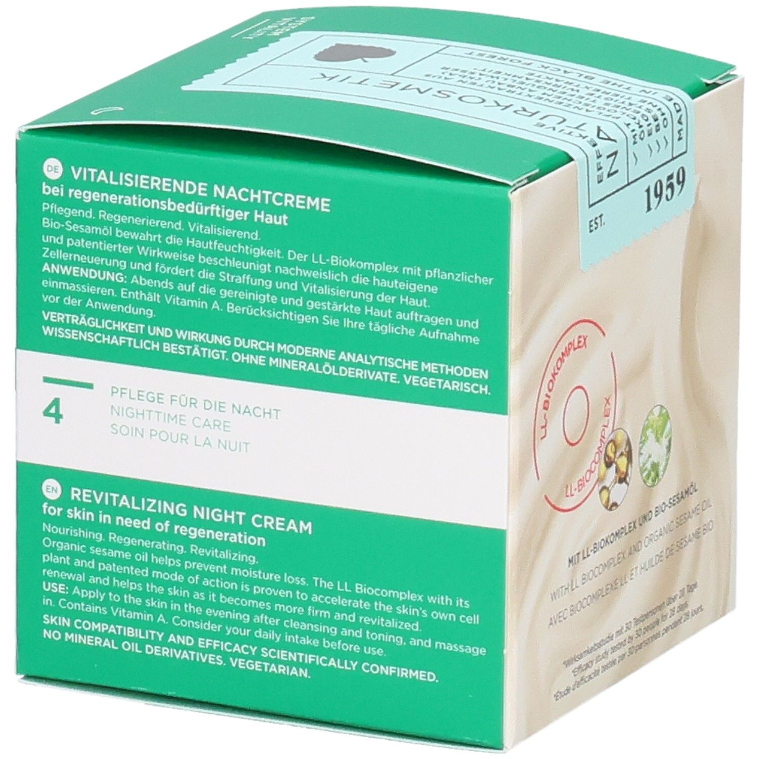 Verpackung Annemarie Börlind LL Regeneration Nachtcreme, 75ml, Seitenansicht.