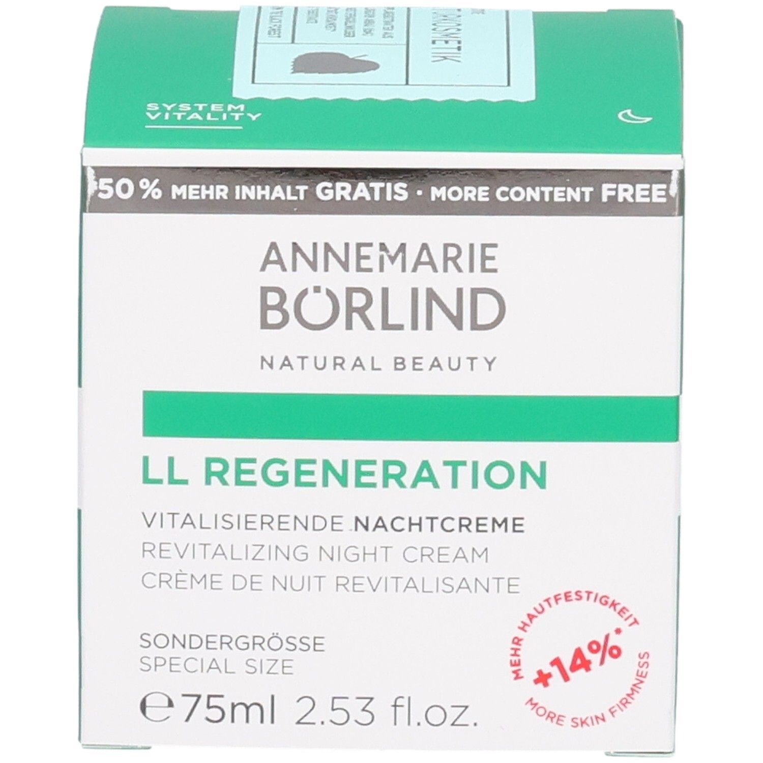 Verpackung Annemarie Börlind LL Regeneration Nachtcreme, 75ml.