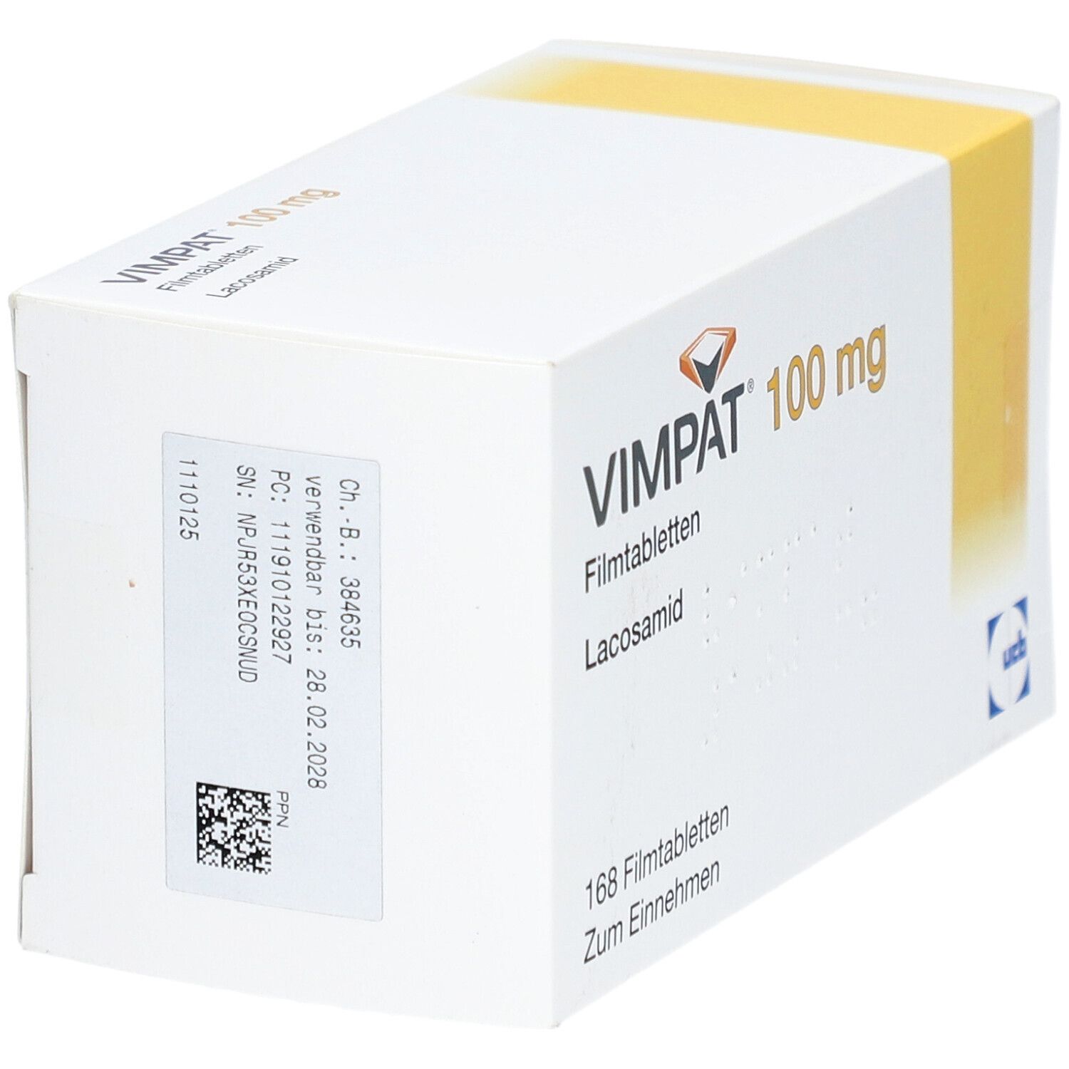 Vimpat 100 mg Filmtabletten 168 St