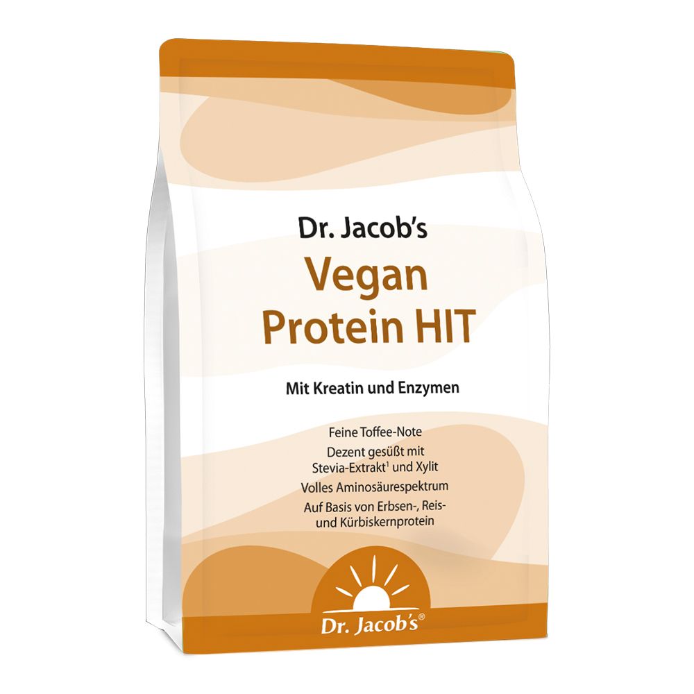 Dr. Jacob's Vegan Protein HIT Proteinpulver ohne Soja + Kreatin + Enzyme