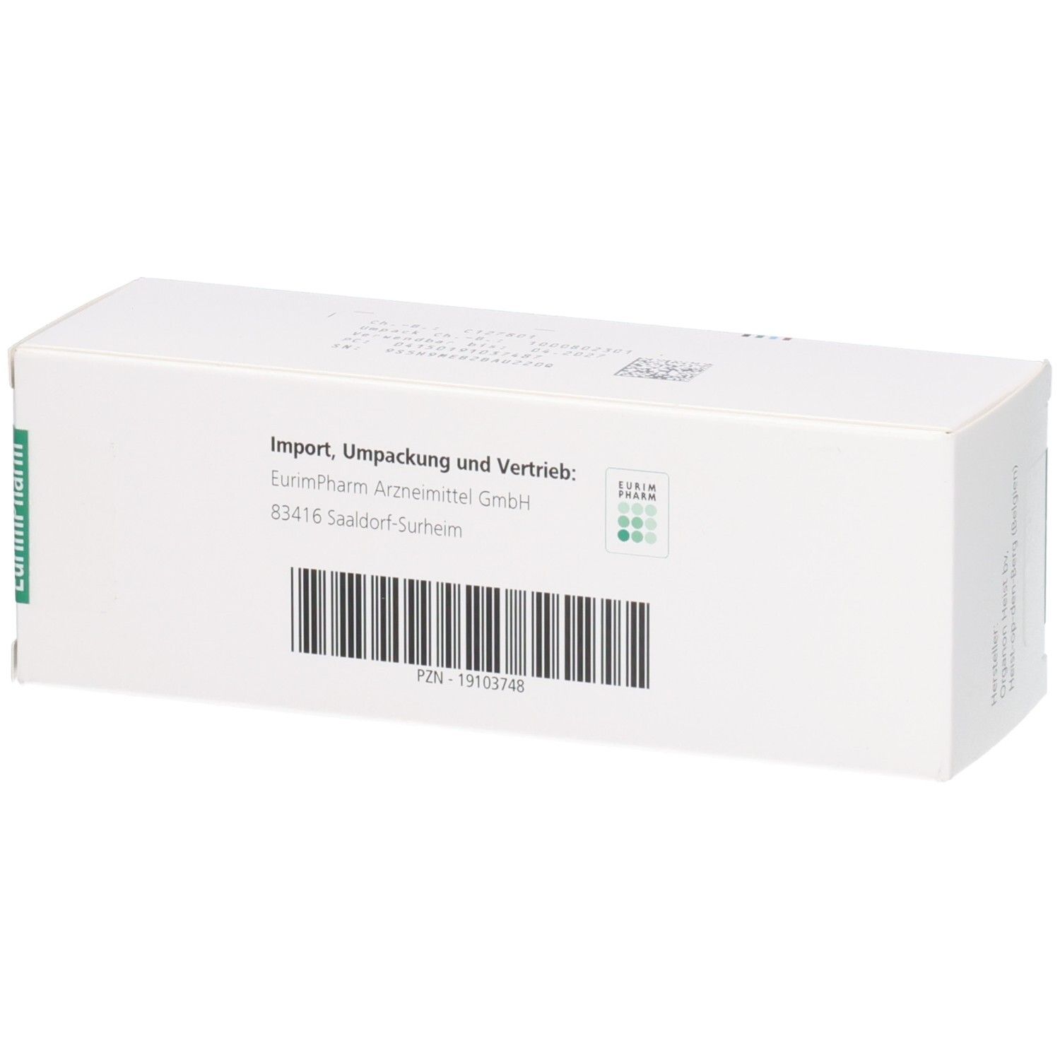 Rückseite der ELOCOM Fettcreme 1 mg/g Creme Packung mit Barcode und Herstellerinformationen.