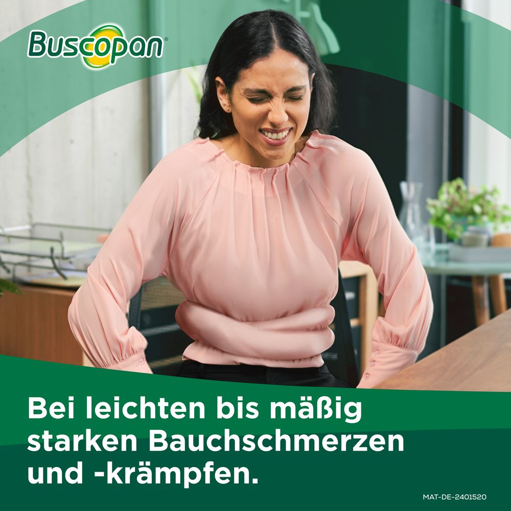 Buscopan® Dragées mit Butylscopolamin bei leichten bis mäßig starken Bauchschmerzen und Bauchkrämpfen - Jetzt 10% mit dem Code nattermann10 sparen*