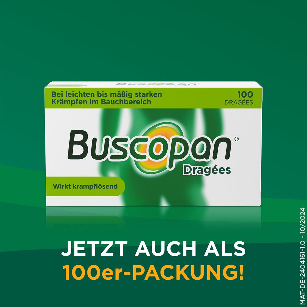 Buscopan® Dragées mit Butylscopolamin bei leichten bis mäßig starken Bauchschmerzen und Bauchkrämpfen - Jetzt 10% mit dem Code nattermann10 sparen*