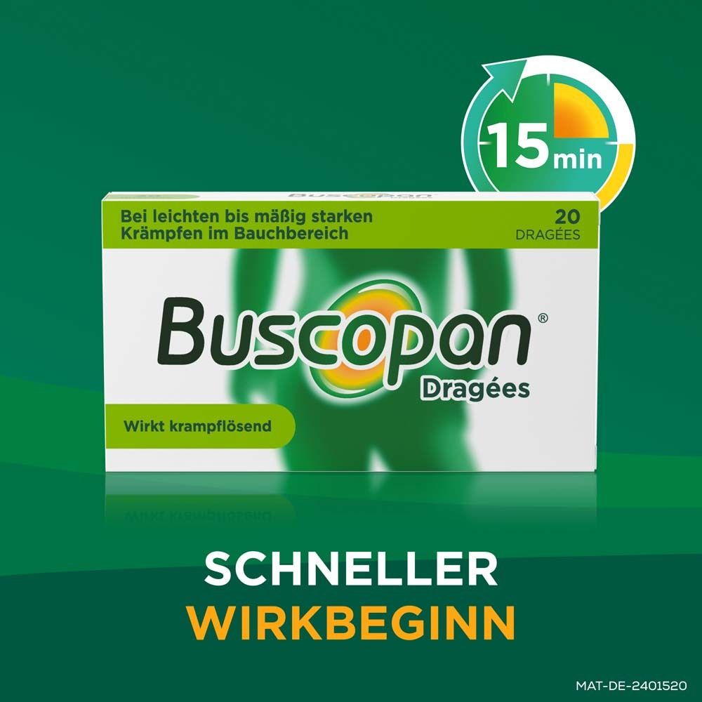 Buscopan Dragees bei Bauchschmerzen und Bauchkrämpfen - Jetzt 10% mit dem Code nattermann10 sparen*