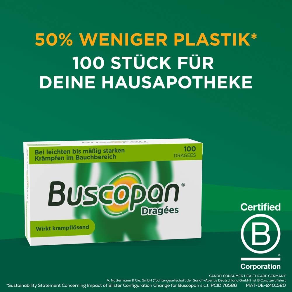 Buscopan Dragees bei Bauchschmerzen und Bauchkrämpfen - Jetzt 10% mit dem Code nattermann10 sparen*