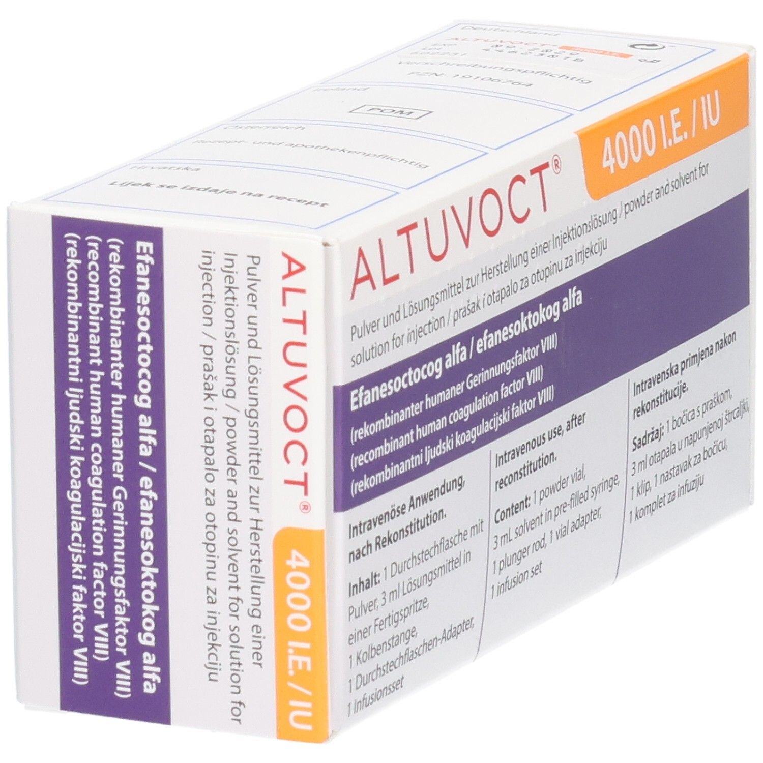ALTUVOCT 4000 I.E./IU Pulver und Lösungsmittel zur Herstellung einer Injektionslösung.