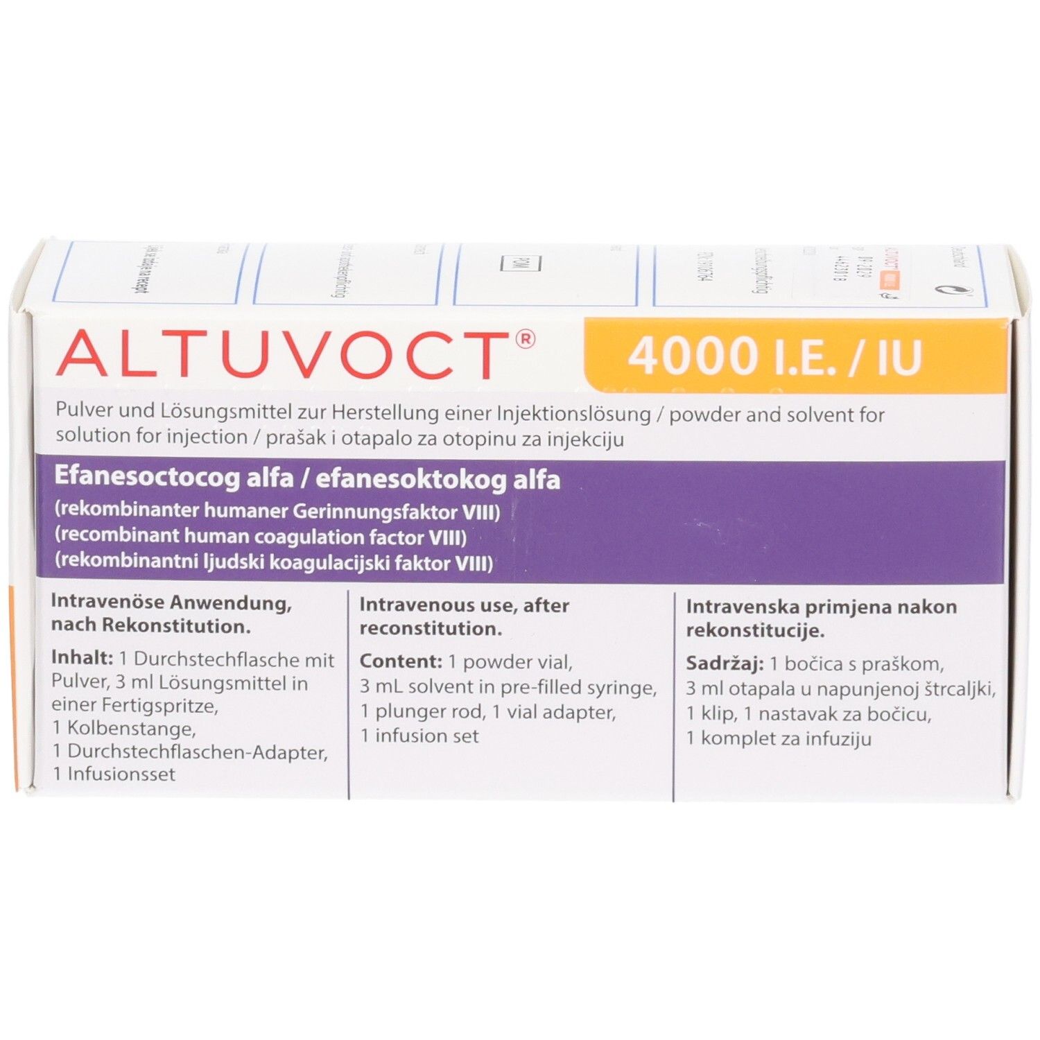 ALTUVOCT 4000 I.E./IU Pulver und Lösungsmittel zur Herstellung einer Injektionslösung.