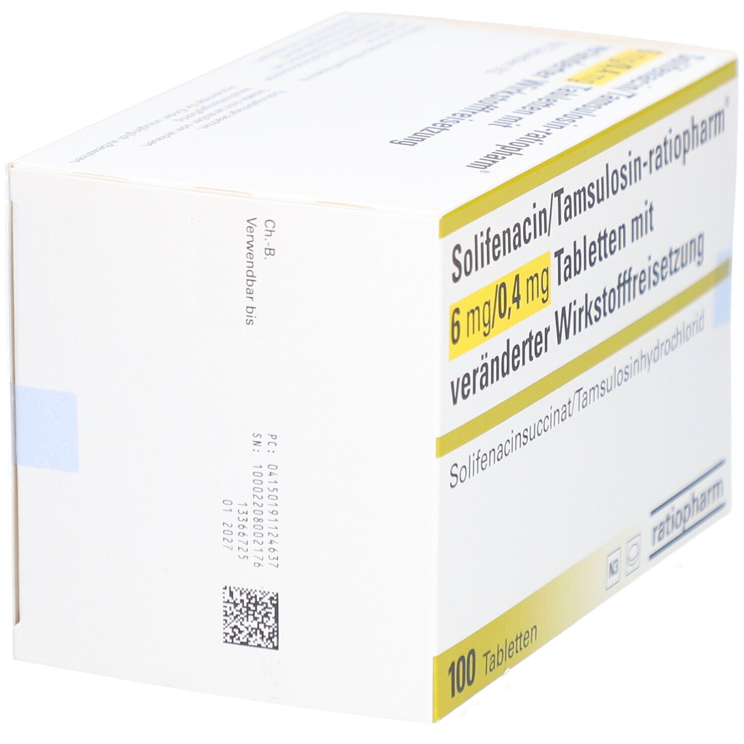 SOLIFENACIN/Tamsulosin-ratiopharm 6 mg/0,4 mg TVW 100 St Tablette, veraenderte Wirkstofffreisetzung