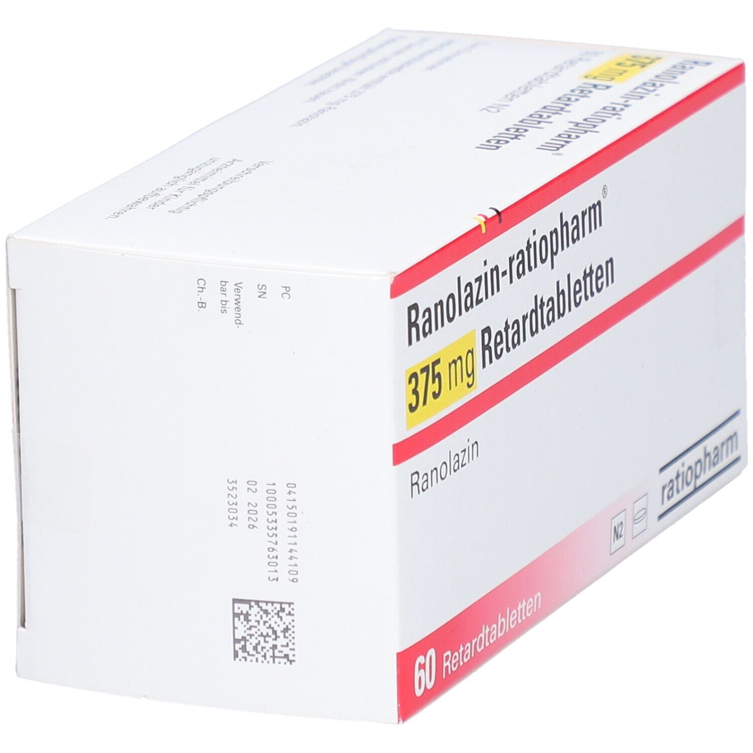 RANOLAZIN-ratiopharm 375 mg Retardtabletten 60 St Retard-Tabletten