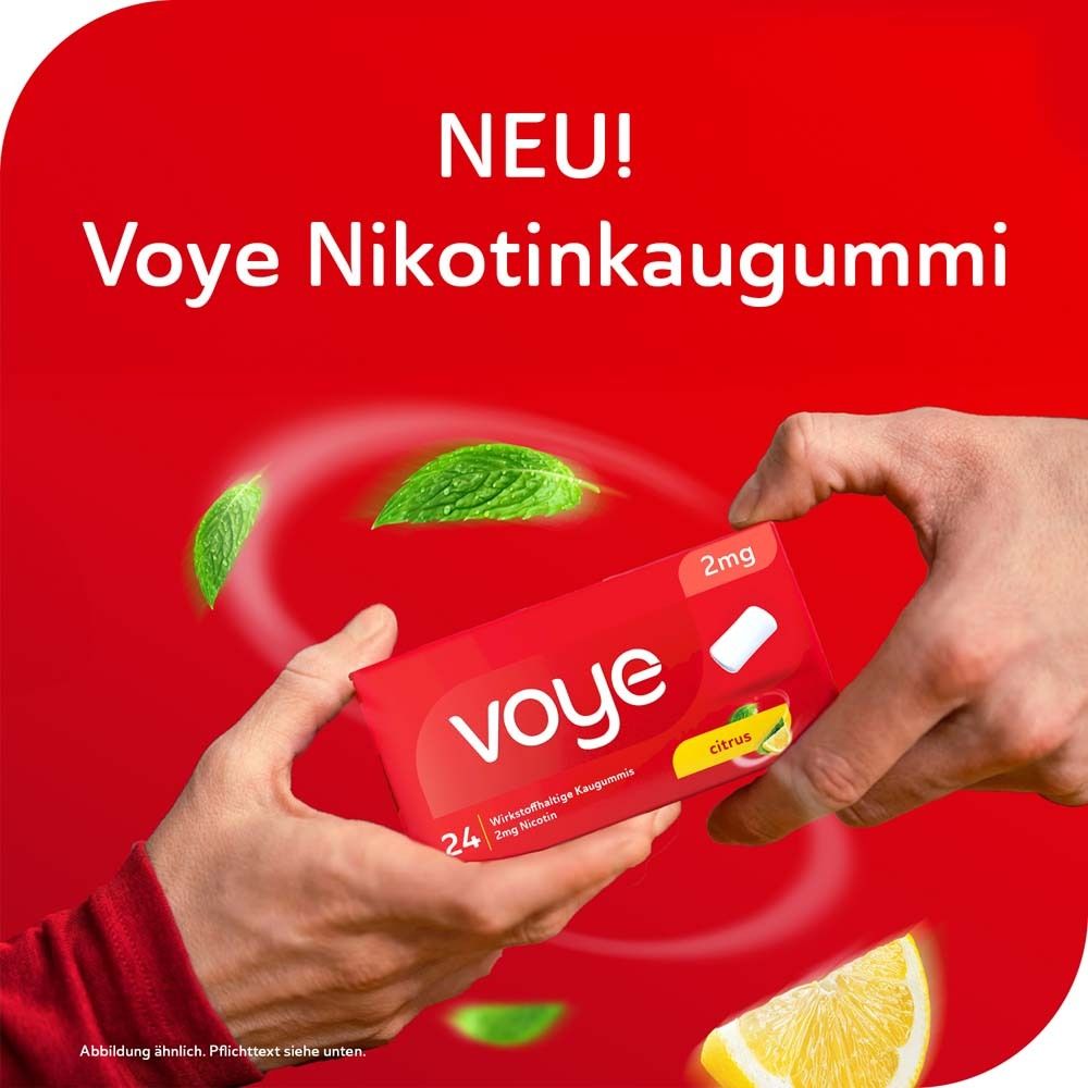 Voye Citrus 2 mg wirkstoffhalt.Kaugummi m.Nikotin 96 St Kaugummi