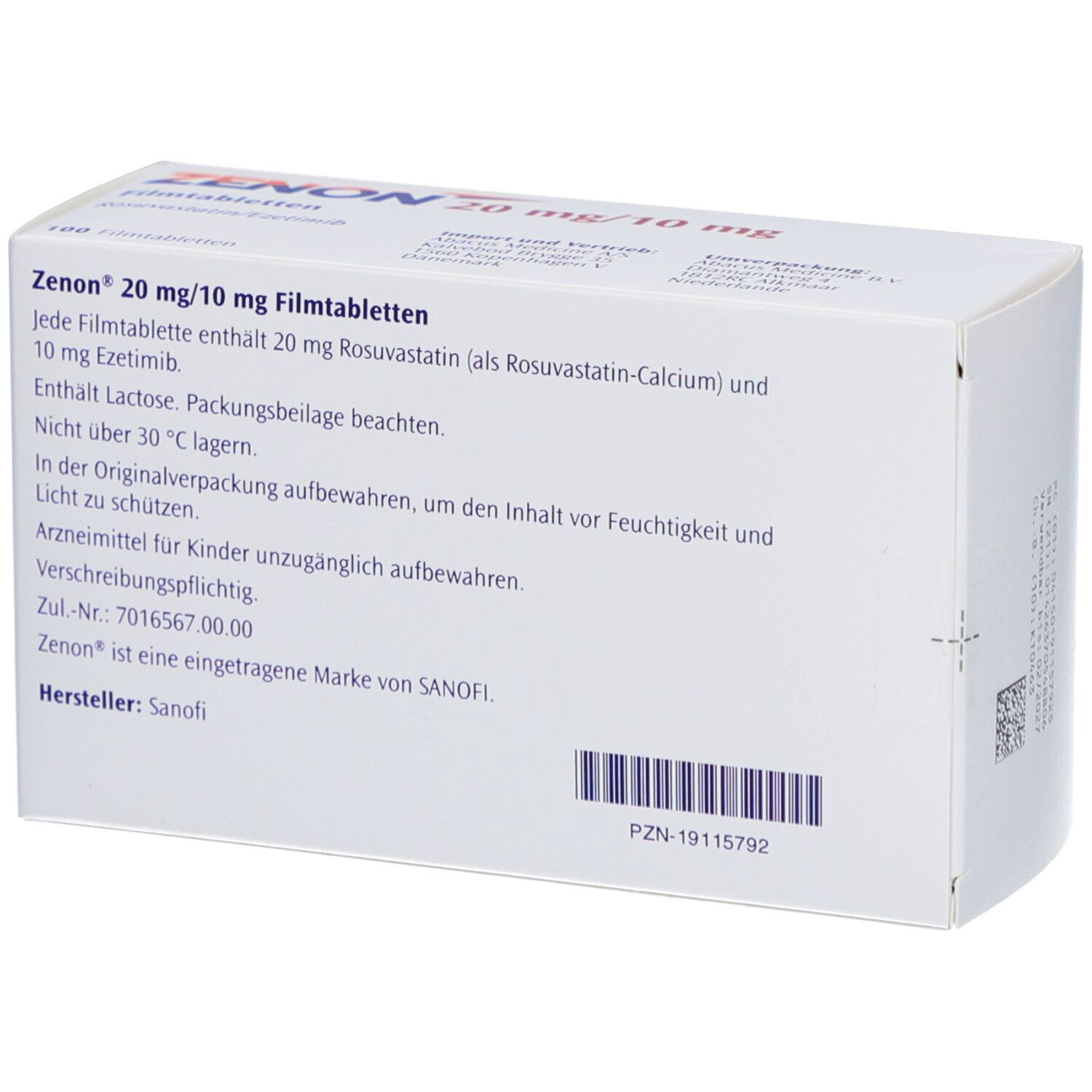 ZENON 20 mg/10 mg Filmtabletten