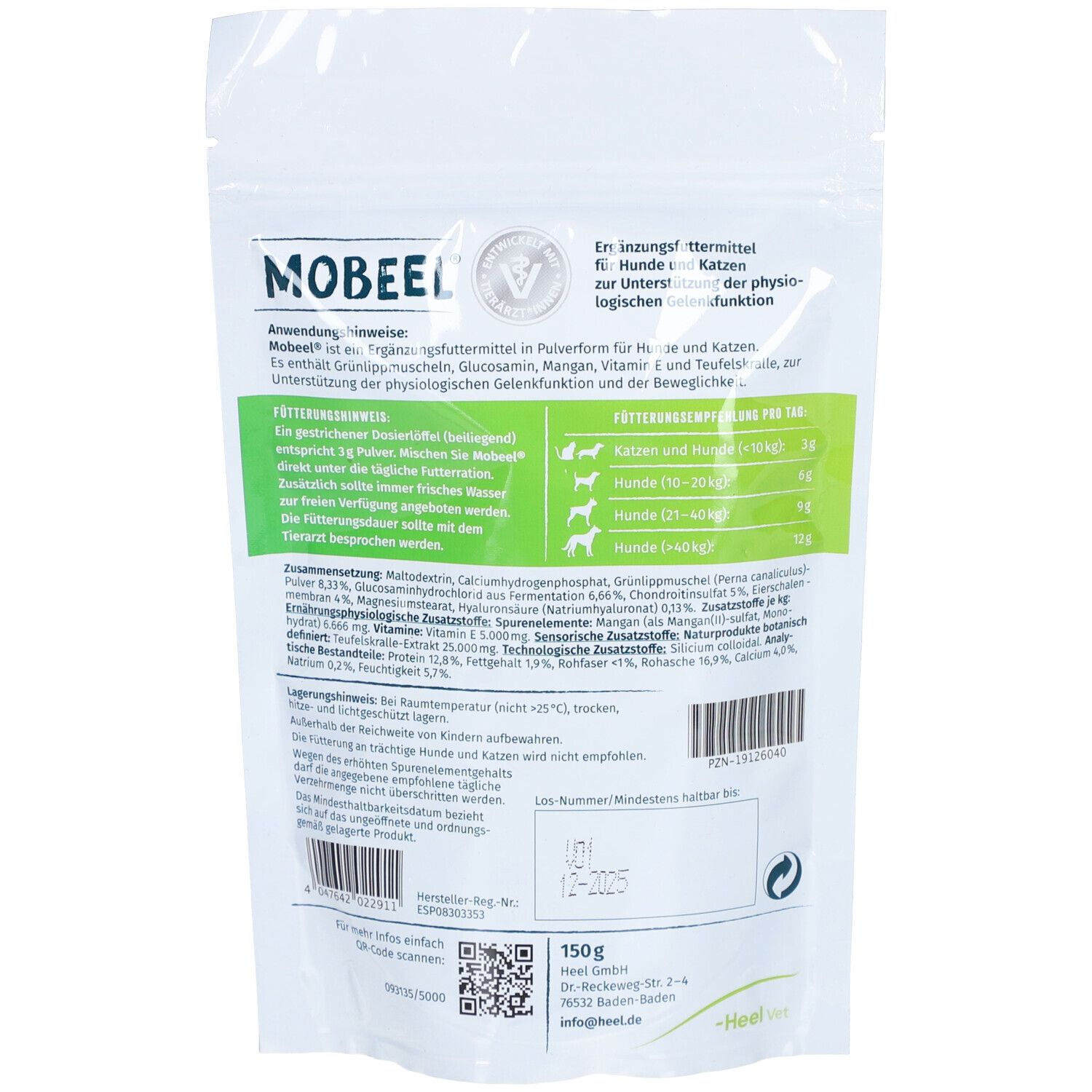 Mobeel Erg.Futterm.Pulver f.Hunde/Katzen 150 g Pulver