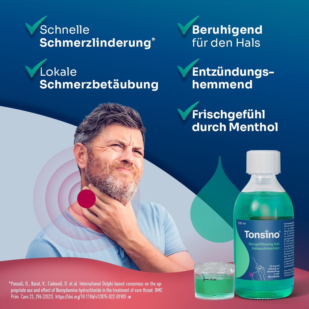 Tonsino® Gurgellösung bei Halsschmerzen