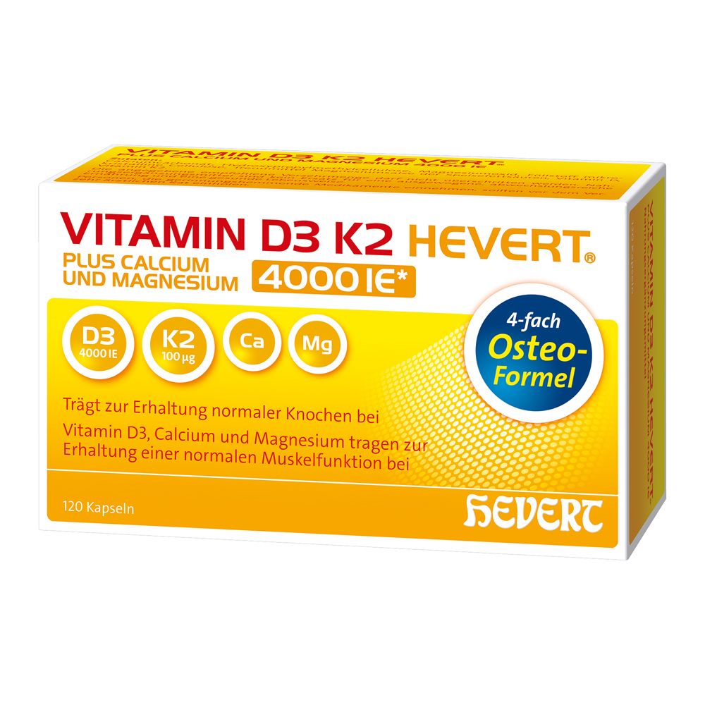 Vitamin D3 K2 Hevert® plus Calcium und Magnesium 4000 IE